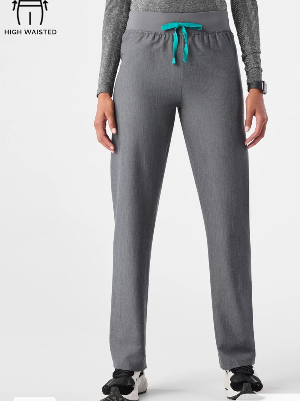 Figs Livingston High Waisted Scub Pants Graphite Sz XL